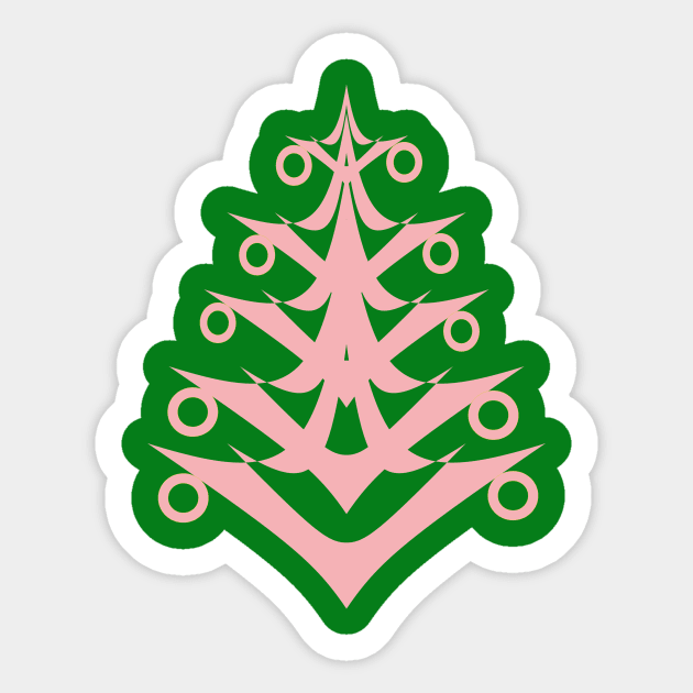 Pink Christmas Tree Sticker by Evgeniya